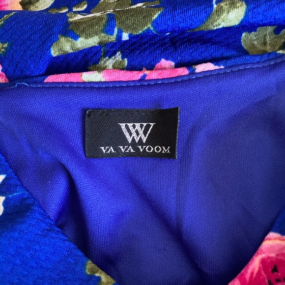 Vava voom pink rose royal blue midi dress Xs - Picture 11 of 16